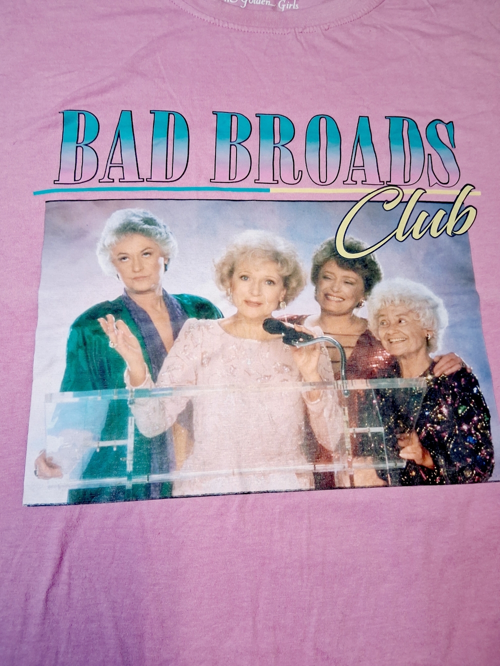 Pink "Bad Broads Club" Graphic Short Sleeve Tee - The Golden Girls Style - Picture 2 of 5